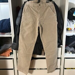 Gap cream corduroy double knee carpenter pants